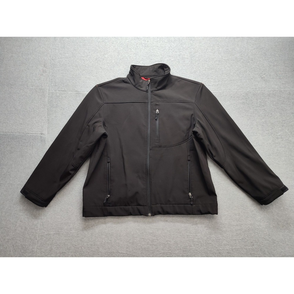 Tek Gear Men T Tech‎ Jacket XL Black Full Zip Mock Neck Pockets Logo Activewear